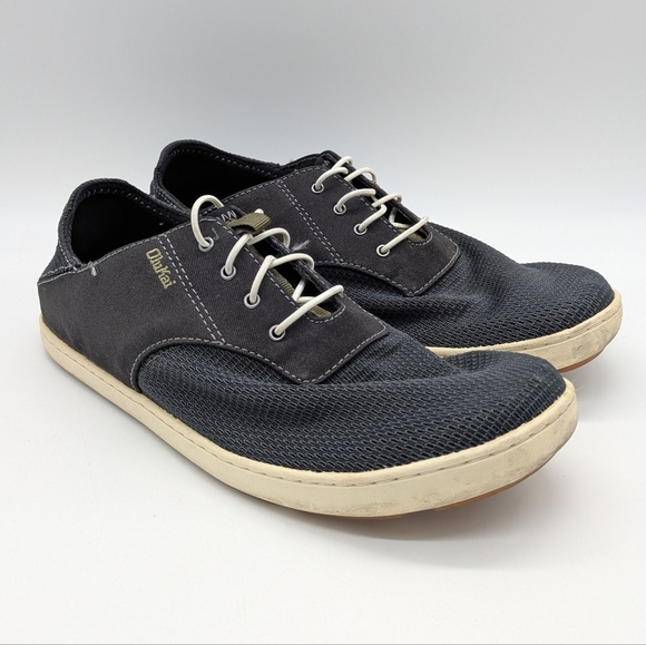 Olukai Nohea Moku Grey Mesh Boat Shoe 8 - Picture 1 of 9